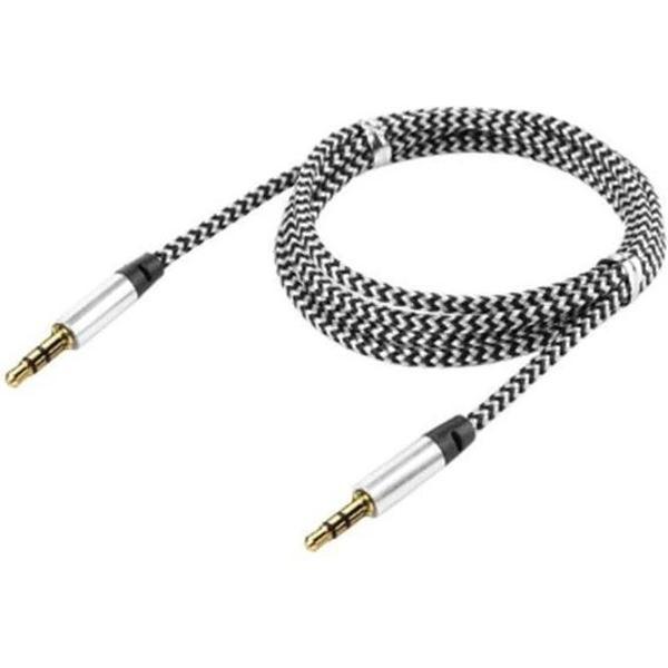 Audio Kabel 3.5mm Jack Aux Kabel- Aux Stereo Kabel-Universeel-Voor Auto-Telefoon-Samsung-Apple iPhone-iPod-iPad-Plug Auto aux Voor Iphone -Samsung -Xiaom- samsung-mp3-mp4-geluidskaart-tv-Zwart-1 meter