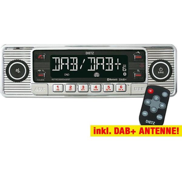 1-Din Retro 300 DAB+/BT MP3 USB RDS Silver