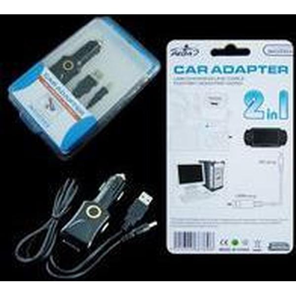 Oplader / car adapter met Link cable voor de Sony PSP Portable