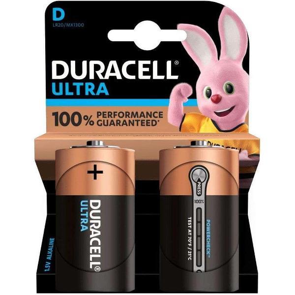Duracell - Ultra alkaline D-batterijen - 2 stuks