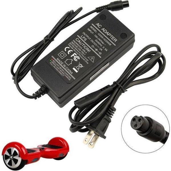 Thusilader / oplader CE / UL rated 2.0 Amp adapter voor hoverboard / electrical scooter