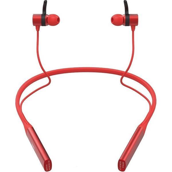 Hoco S18 - 2 in 1 Sport Rood - Draadloze Bluetooth in-ear oortjes met nekband - Magnetisch - IPX5 - Hi-Res