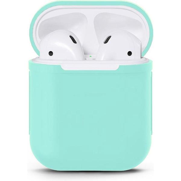 Airpods Silicone Case Cover Hoesje geschikt voor Apple Airpods 1 / 2 - Licht Blauw