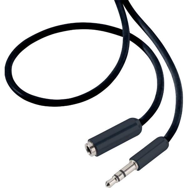 SpeaKa Professional SP-7870472 Jackplug Audio Verlengkabel [1x Jackplug male 3.5 mm - 1x Jackplug female 3.5 mm] 5.00 m Zwart SuperSoft-mantel