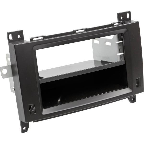 2-DIN Paneel Mercedes Benz Viano / Vito Klasse met Pocket 2006-2014 Kleur: Zwart