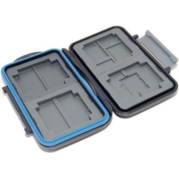 JJC MC-5 geheugenkaartdoosje 15 kaarten ABS kunststof, Rubber, Silicone Zwart, Blauw, Groen