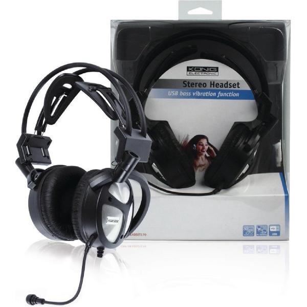 König Cmp-headset170 Stereo Headset met Usb & Basvibratiefunctie