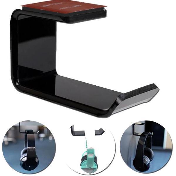 NÖRDIC GAME-N1024 universele kunststof koptelefoonhouder, M3 Tape montage onder de tafel, zwart