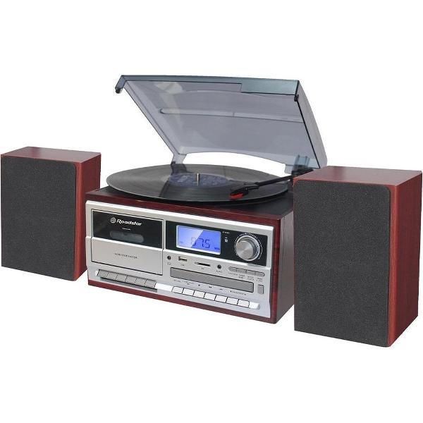Roadstar HIF-8892 Retro Platenspeler Radio Bluetooth met Externe Luidsprekers Wood