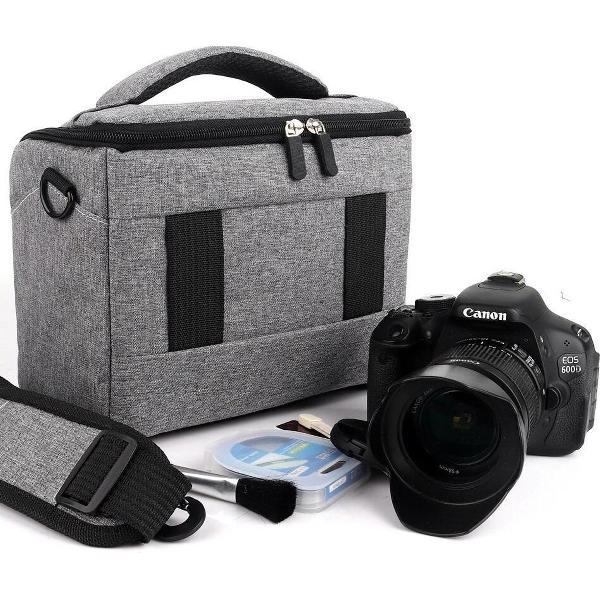 WiseGoods Universele Dslr Camera Tas - Foto Tas Spiegelreflex Tas - Inclusief Waterdichte Regenhoes - Fotocamera Tas - Licht Grijs