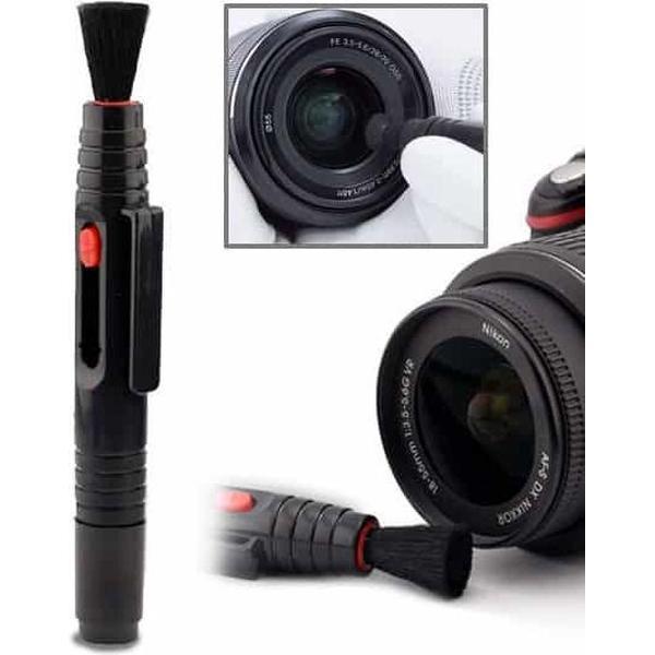 2-in-1 Lensreinigingspen voor camera (zwart)
