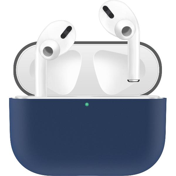 KELERINO. Siliconen Case voor Apple AirPods Pro - Hoesje - Grijs / Blauw