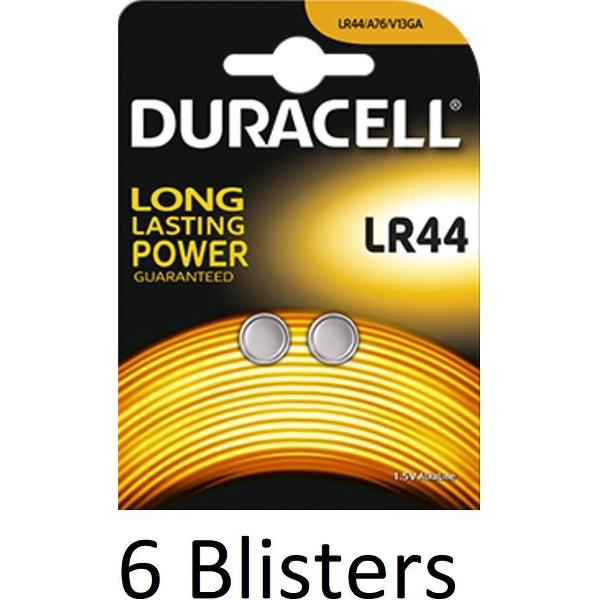 12 Stuks (6 Blisters a 2 st) Duracell LR44 batterij Single-use battery Alkaline