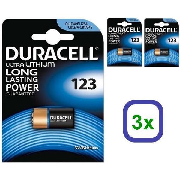 3 Stuks - Duracell CR123 CR123A Blister Pack