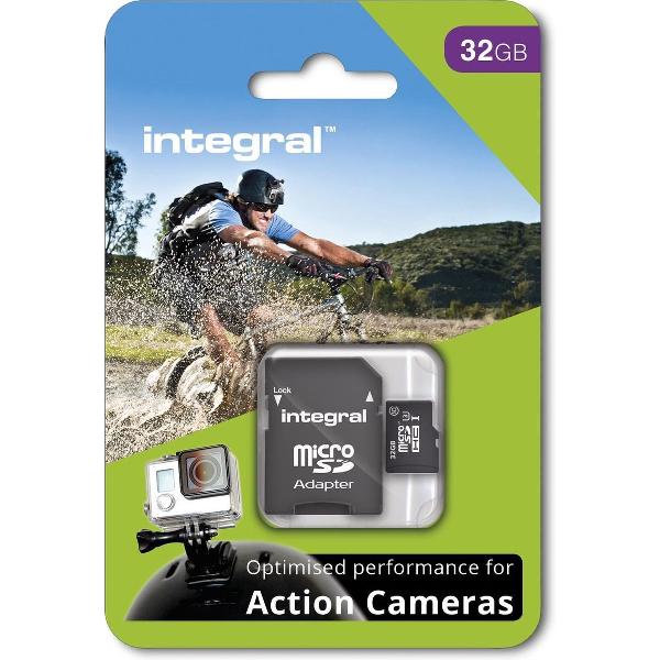 Integral Micro SDHC Geheugenkaart voor Action Cam 32GB + SD Adapter Set