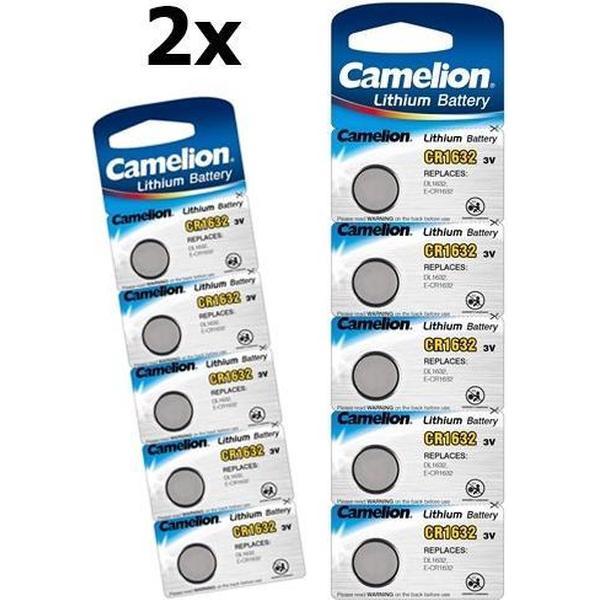 10 Stuks (2 Blister a 5st) Camelion CR1632 125mAh 3V Lithium Knoopcel Batterij