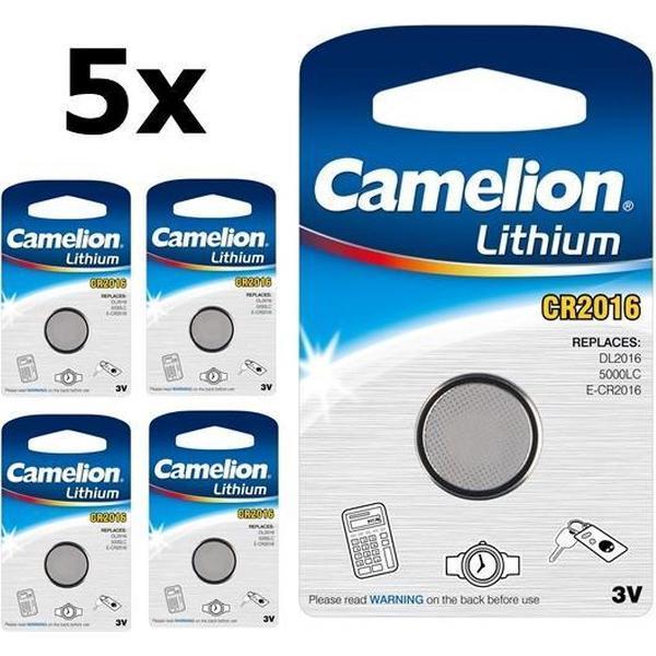 5 Stuks - Camelion CR2016 Professional Electronics 3V 90mAh Lithium knoopcel