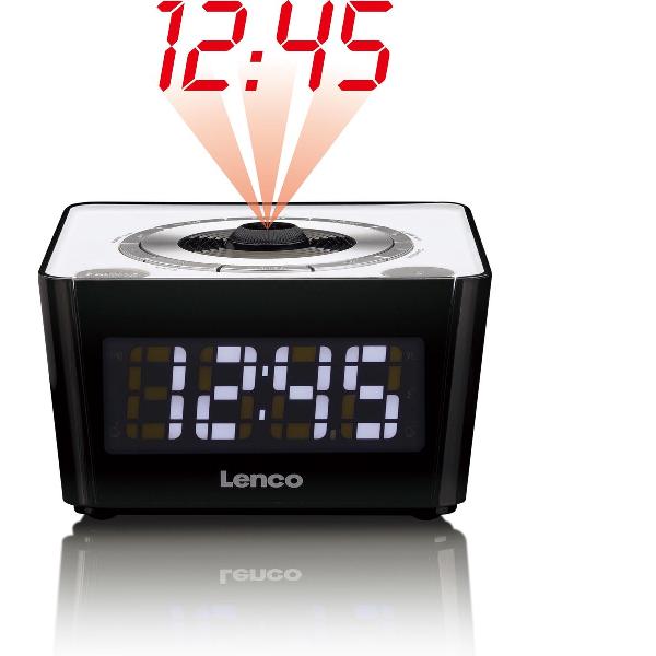 Lenco CR-16 - Wekkerradio kan de tijd ook projecteren - Wit