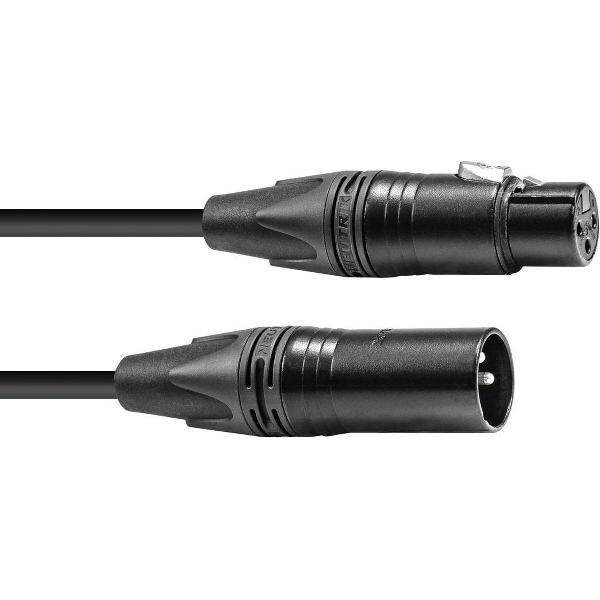 PSSO DMX-kabel XLR 3-pins 5m zwart Neutrik zwarte connectoren