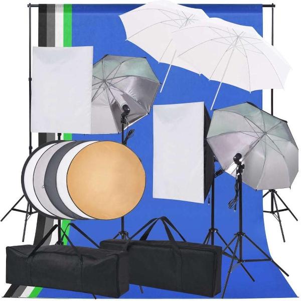 Fotostudio verlichtingsset - Foto studio set met softboxen en parapulu's