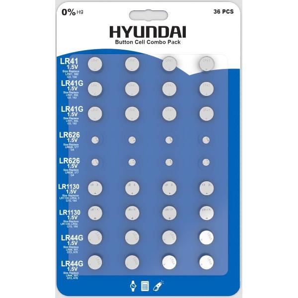 Hyundai - Combopack Knoopcel Batterij - Alkaline - 36 stuks