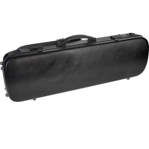 vioolkoffer, 4/4, PVC sandwhich constructie, 2 gevoerde rugriemen, brushed black, 2,2kg