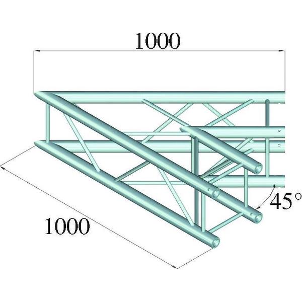 ALUTRUSS QUADLOCK 6082C-19 2-Way Corner 45°