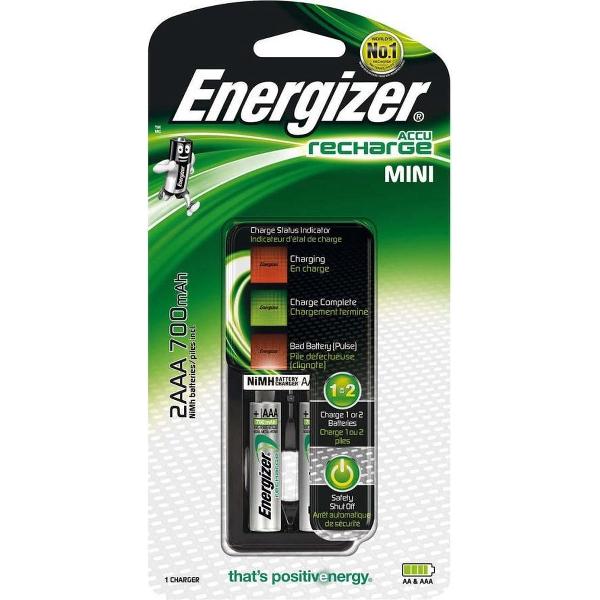 Energizer Batterijoplader Mini + 2 Aaa Batterijen