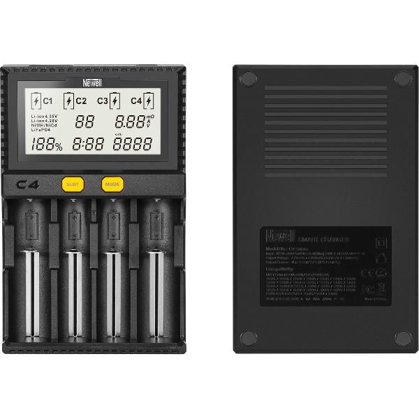NEWELL C4 slimme batterij accu oplader AA AAA AAAA 18650 14500 16340 18350 100-240 V
