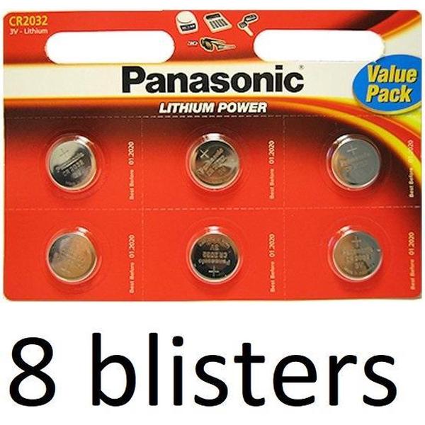 8x Panasonic CR-2032 - 6 stuks