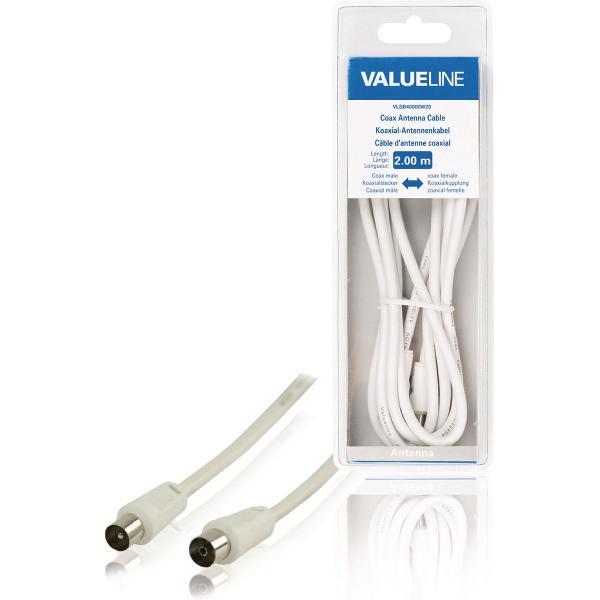 Valueline VLSB40000W20 coax-kabel 2 m Wit