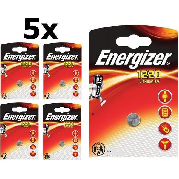 5 Stuks - Energizer CR1220 3V 40mAh lithium knoopcelbatterij