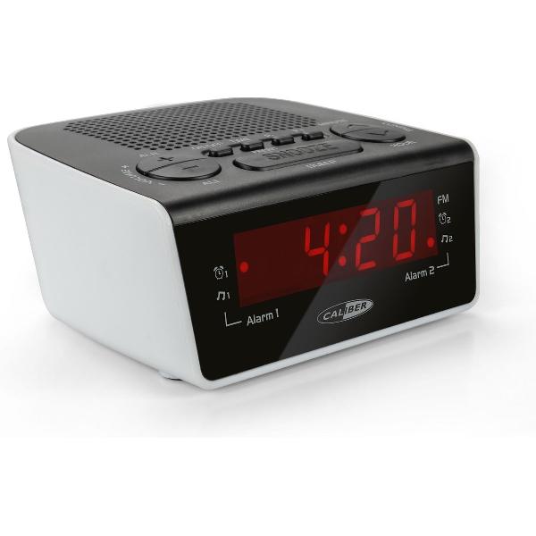 Caliber HCG015 - Wekker met Fm radio en dual alarm - Zwart wit