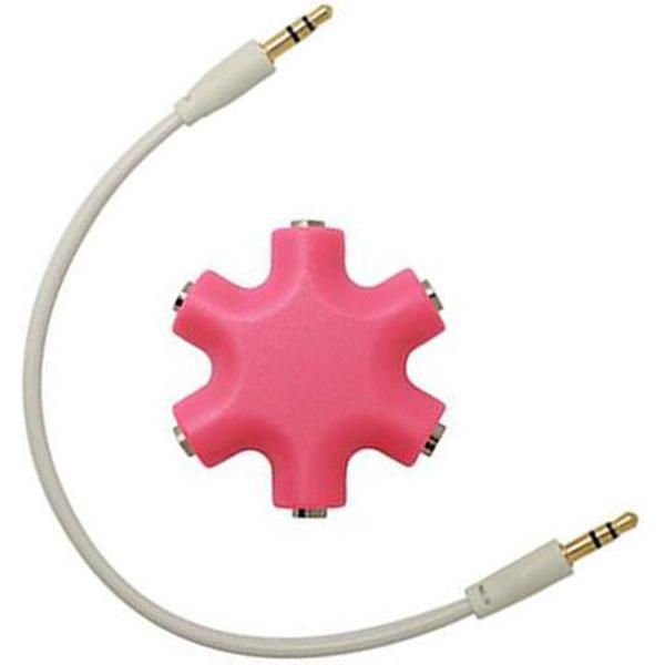 Audio splitter - koptelefoon splitter - aux splitter - Muziek delen - 3.5mm - rose