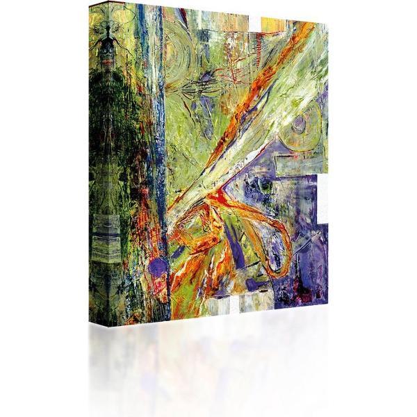 Sound Art - Canvas + Bluetooth Speaker Green Abstract Image (23 x 28cm)