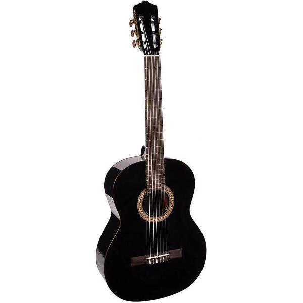 Salvador Cortez CC-22 BK zwarte klassieke gitaar met massief ceder bovenblad