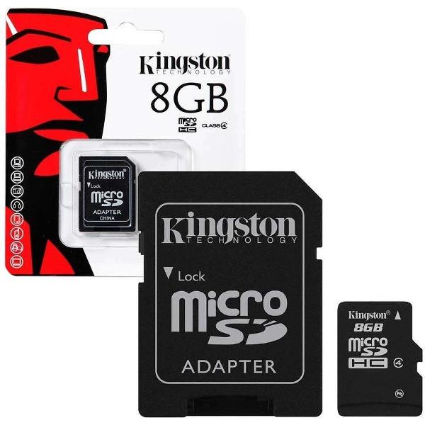 Kingston Micro SD kaart 8 GB Class 4 + SD Adapter