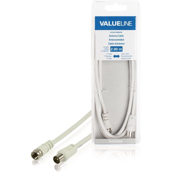 Antennekabel F-Male - Coax Male (IEC) 2.00 m Wit