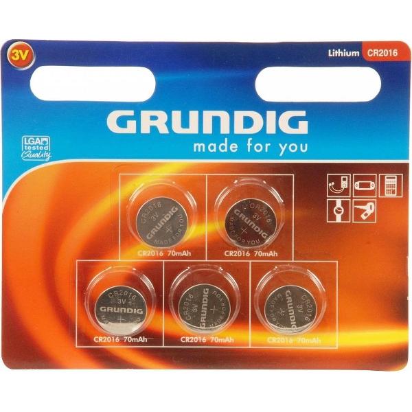 Grundig CR2016 knoopbatterijen 3V - 5 stuks