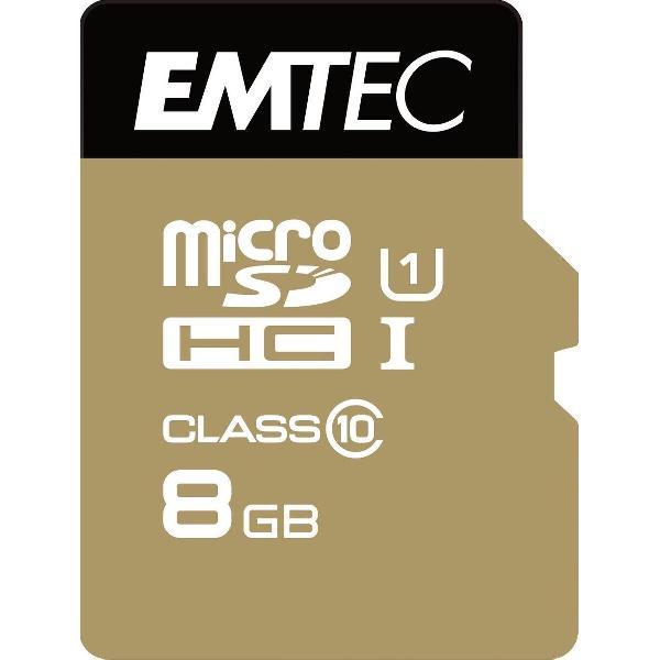 Emtec microSD Class10 Gold+ 8GB flashgeheugen