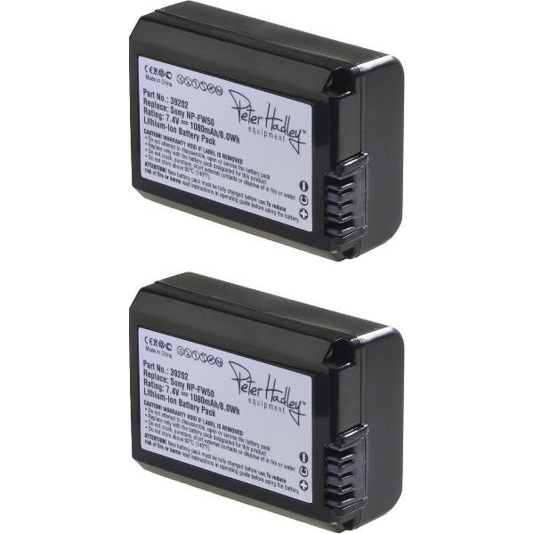 Accu NP-FW50 voor Sony - 2 stuks verpakking - Origineel Peter Hadley