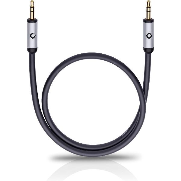 Oehlbach i-Connect J-35 Jackplug Audio Aansluitkabel [1x Jackplug male 3.5 mm - 1x Jackplug male 3.5 mm] 0.50 m Zwart Vergulde steekcontacten