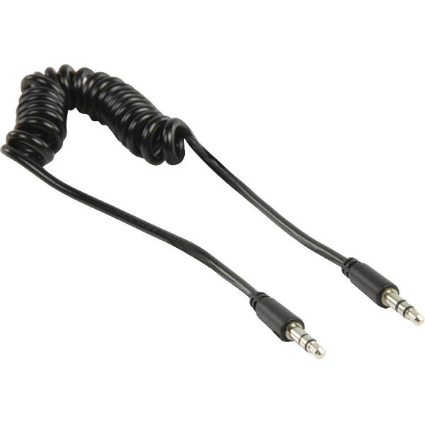 Nedis 3,5mm Jack stereo audio spiraalkabel - zwart - 2 meter