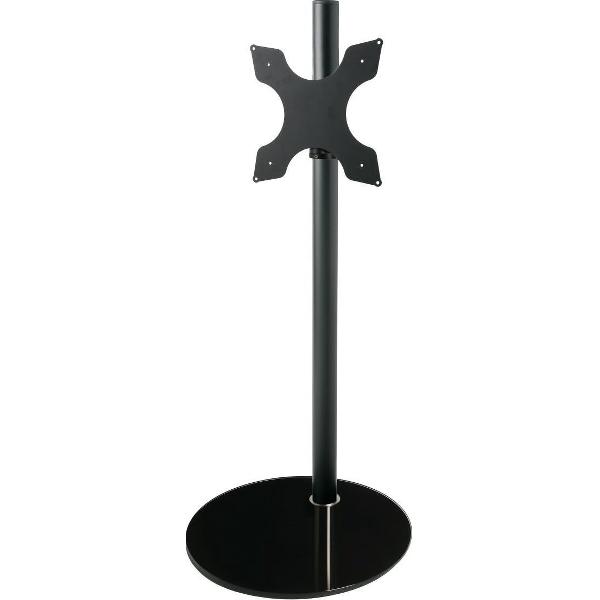 Cavus Sphere L 100 cm Design Tv Vloerstandaard - Hoogglans Zwart Glas & Trendy zwart staal - Tv meubel geschikt voor 32-65 inch tot 30 kg - VESA 300x300 200x200