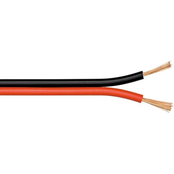 Transmedia Luidspreker kabel (CCA) - 2x 1,50mm² / rood/zwart - 25 meter