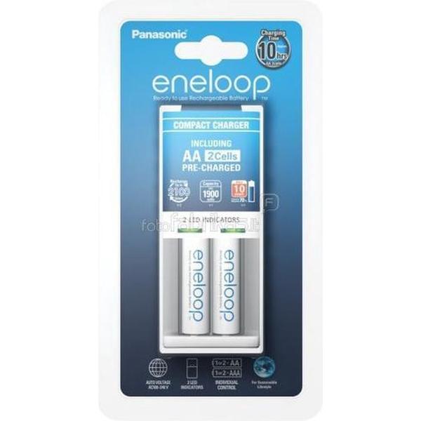 Panasonic Eneloop Compact lader incl. 1x2 AA Mignon accu's