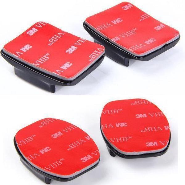 Zelfklevende Mount set 2x flat 2x curved Go Pro Hero voor GoPro Hero 4 / 3+ / 3 / 2 / 1