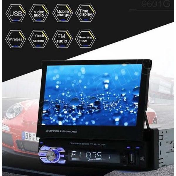 Touchscreen autoradio klapscherm inclusief achterruitkijk camera 1 Din navigatie