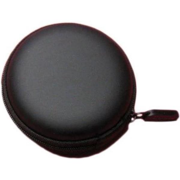 Opbergdoosje Rond Zwart oordopjes - 8.5 cm met rits