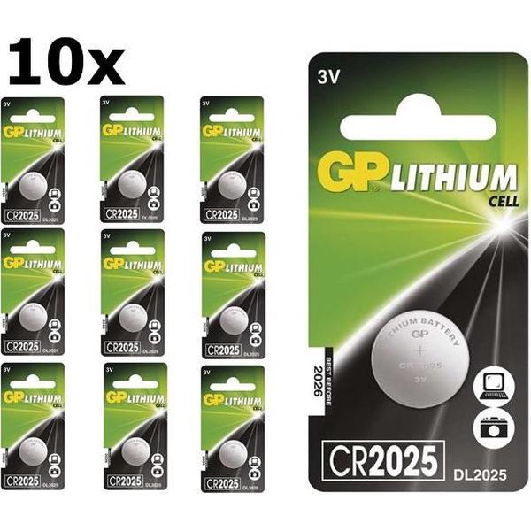 10 Stuks - GP CR2025 3v lithium knoopcel batterij